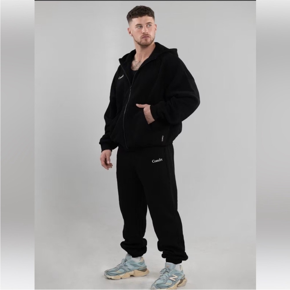 Comfrt Cloud sweatpants/zipper hoodie, midnight black, small